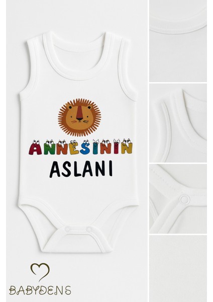 Annesinin Aslanı Yazılı Kolsuz Bebek Zıbın %100 Pamuk Çıtçıtlı Yazlık Body Sevimli Bebek Body Tulum fiyatları