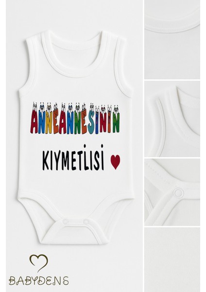 Anneannesinin Kıymetlisi Yazılı Kolsuz Pamuk Body Hediyelik Bebek Zıbını Yazlık Çıtçıtlı Body fiyatları