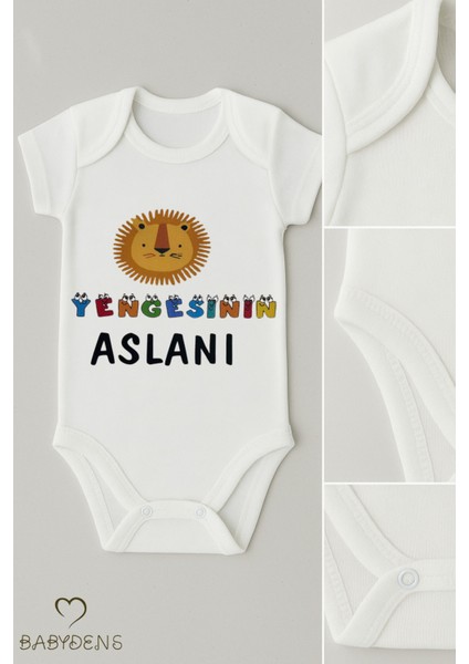 Yengesinin Aslanı Yazılı Bebek Body | Pamuk Çıtçıtlı Zıbın Tulum | Unisex Kısa Kollu Body fiyatları