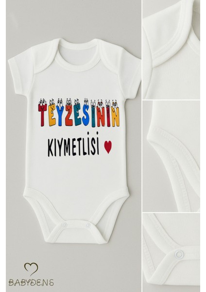Teyzesinin Kıymetlisi Yazılı Bebek Body | %100 Pamuk Çıtçıtlı Tulum Zıbın | Kısa Kollu Unisex fiyatları