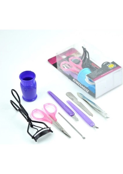 8 Parça Kişisel Bakım Seti: Manikür, Pedikür, Kaş ve Makyaj Araçları