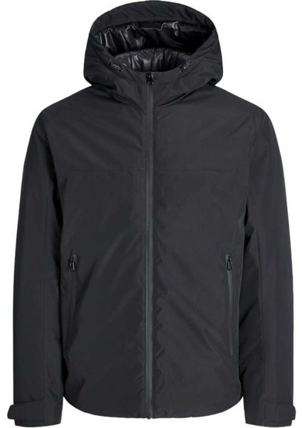 Jack&jones Brandon Transitional Erkek Siyah Kapüşonlu Mont