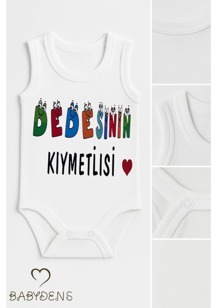 “dedesinin Kıymetlisi” Yazılı Kolsuz Bebek Body – %100 Pamuklu Yazlık Çıtçıtlı Zıbın Tulum 0-3-24 Ay fiyatları