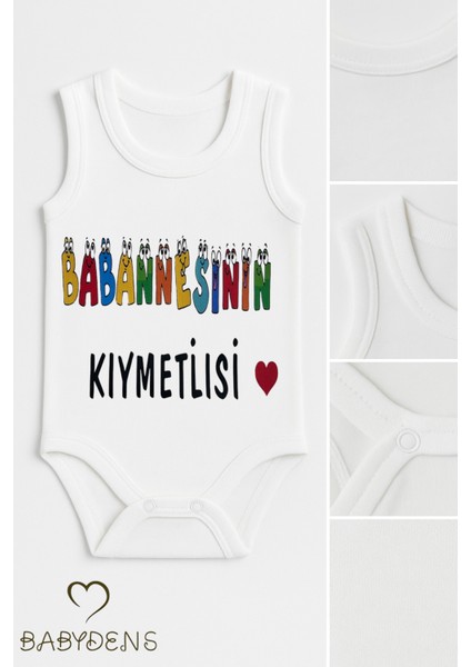 Babaannesinin Kıymetlisi Yazılı Kolsuz Bebek Body %100 Pamuk Yazlık Çıtçıtlı Zıbın Tulum fiyatları