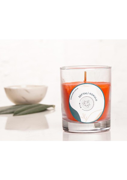 Şeftali Kokulu Bardak Mum