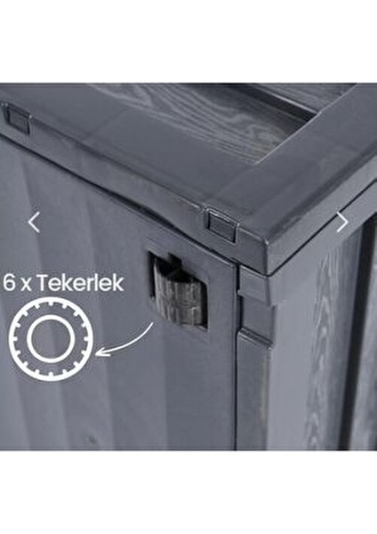 Bahçe Depolama Sandığı Antrasit 320 lt UV Dayanıklı Polypropylene Malzeme