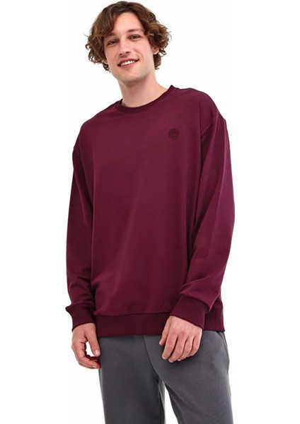 MB-SN75 C Neck 0 Yaka Erkek Sweat - Bordo