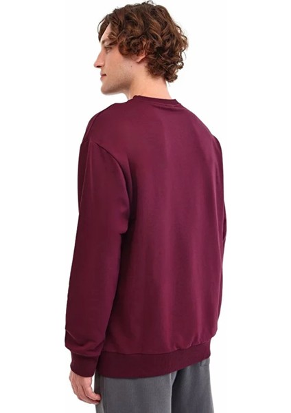 MB-SN75 C Neck 0 Yaka Erkek Sweat - Bordo modelleri