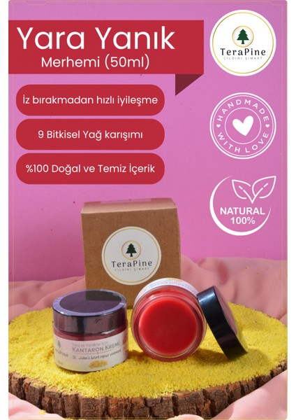 Kantaron Kremi 50ML Yara Ve Yanık Kremi, 9 Bitkisel Yağ, Iz Kalmasını Önler, Egzama