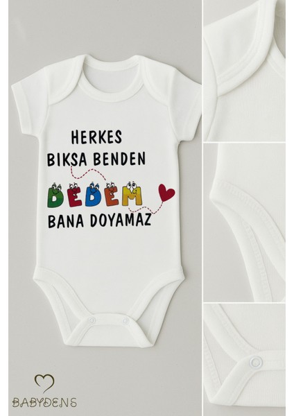 Herkes Bıksa Benden, Dedem Bana Doyamaz Yazılı Bebek Çıtçıtlı Body Tulum | %100 Pamuk Zıbın fiyatları