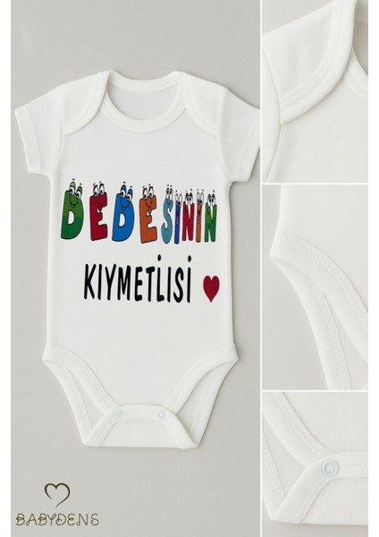 Dedesi'nin Kıymetlisi Yazılı Bebek Çıtçıtlı Body Tulum | %100 Pamuk | Kısa Kollu Zıbın | 0-3AY-24AY fiyatları