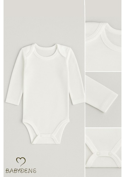 3'lü Set Uzun Kollu Beyaz Bebek Zıbın %100 Pamuk | 0-3 Ay - 24 Ay | Unisex Çıtçıtlı Body fiyatları