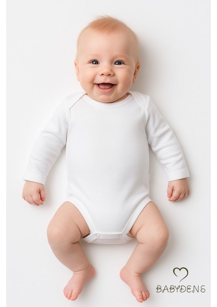 Uzun Kollu Bebek Body Zıbın Yumuşak Kumaşlı, Çıtçıtlı, Beyaz Iç Zıbın Pamuklu Bebek Giyim 03-24AY
