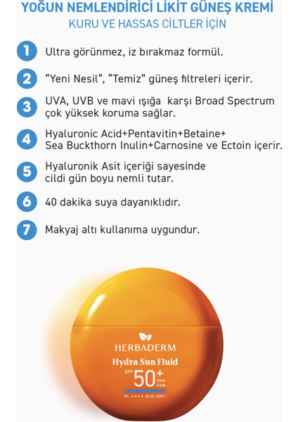 Likit Güneş Kremi, 50 + SPF Yoğun Nemlendirici 40 ml fiyatları