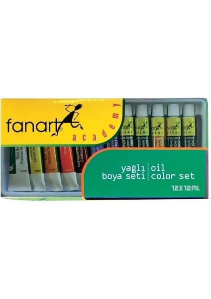 Academy 12x12ml Yağlı Boya Seti /1000.S12 fiyatları
