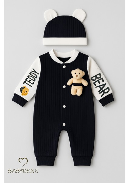 Teddy Bear Temalı Yenidoğan Fitilli Tulum Takımı Ayıcıklı Erkek Bebek Tulum Şapka Set PAMUK indirimleri