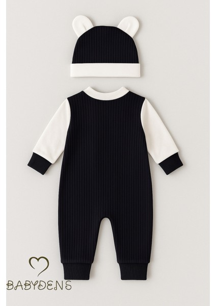 Teddy Bear Temalı Yenidoğan Fitilli Tulum Takımı Ayıcıklı Erkek Bebek Tulum Şapka Set PAMUK