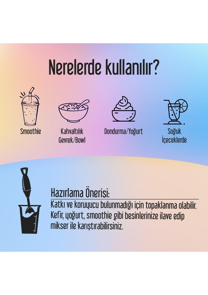 Glow Blend 100 G, Dondurularak Kurutulmuş Meyve Tozu, Kolajen, Inülin, Yüksek Lif, Manganez