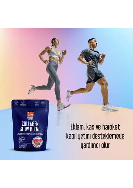 Glow Blend 100 G, Dondurularak Kurutulmuş Meyve Tozu, Kolajen, Inülin, Yüksek Lif, Manganez