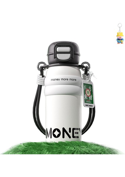 Öğrenci Termos Bardak 316 Paslanmaz Çelik Çift Elastik Termos Bardak Büyük Kapasiteli Taşınabilir Pipetli Su Isıtıcısı (Yurt Dışından)