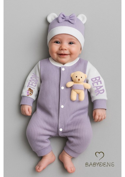Teddy Bear Temalı Yenidoğan Fitilli Tulum Takımı Ayıcıklı Kız Bebek Tulum Şapka Set Pamuk fırsatları