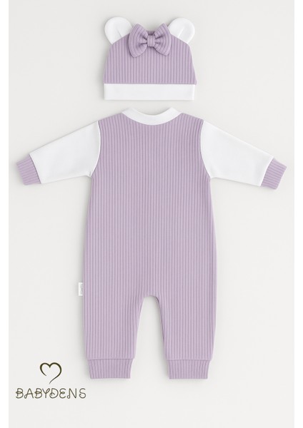 Teddy Bear Temalı Yenidoğan Fitilli Tulum Takımı Ayıcıklı Kız Bebek Tulum Şapka Set Pamuk