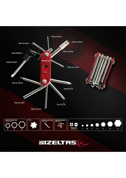 Izeltaş 13000 005376 Bisiklet Onarım Seti (3 Parça) modelleri