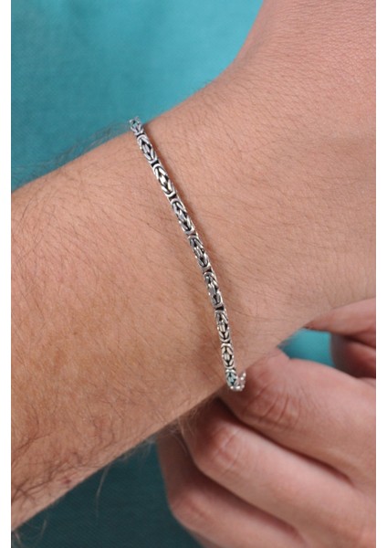 925 Ayar Gümüş Erkek Kare Kral Zincir Bileklik Künye Erkeğe Sevgiliye Hediye MSB15 fırsatları