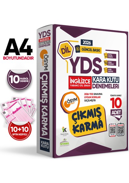 2025 YDS İngilizce ÖSYM Çıkmış Sorular 12’li Tıpkı Basım ve Çıkmış Karma 10'lu Deneme 2’li Set modelleri