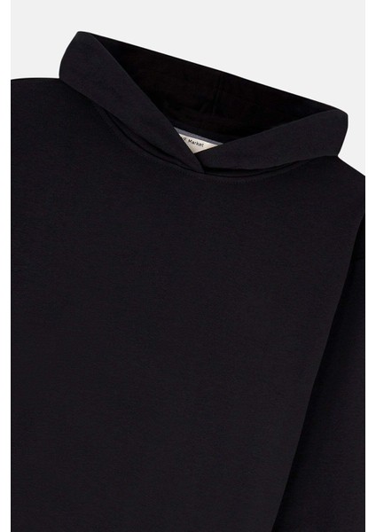 Basic Soft Fleece Hoodie - Siyah fiyatları