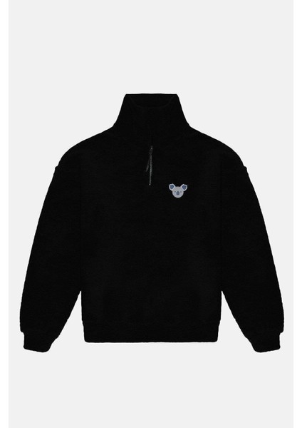 Koala Sherpa Quarter-Zip Sweatshirt - Siyah