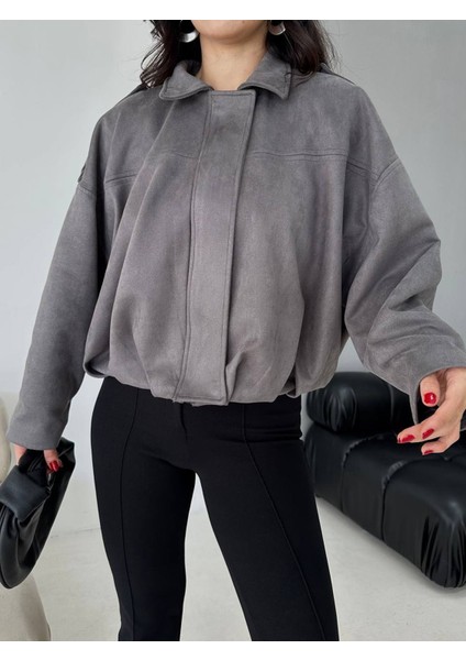 Süet Apoletli Bomber Ceket modelleri