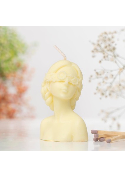 Gözü Çiçekli Kadın Temalı Vegan Soya Mumu