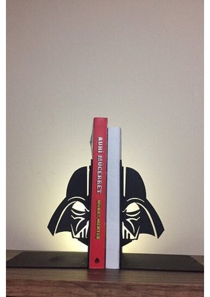 Darth Vader Figürlü Dekoratif Metal Kitap Tutucu Star Wars Kitap Desteği Ev ve Ofis Aksesuar