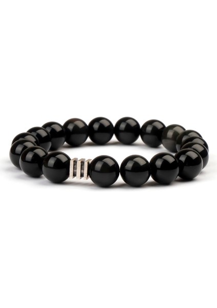 Obsidyen Doğal Taş Bileklik (10 Mm) – Ruh Temizliği