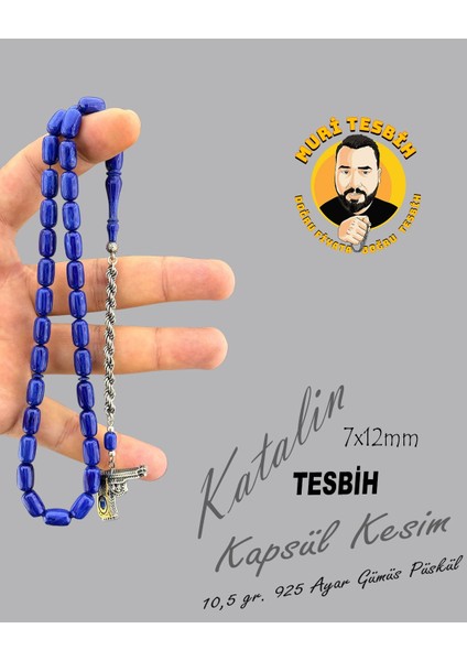 10,5 gr 925 Ayar Gümüş Püskül Katalin Kapsül Kesim 7X12