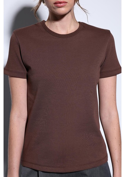 Kahve Basic Kadın T-Shirt modelleri