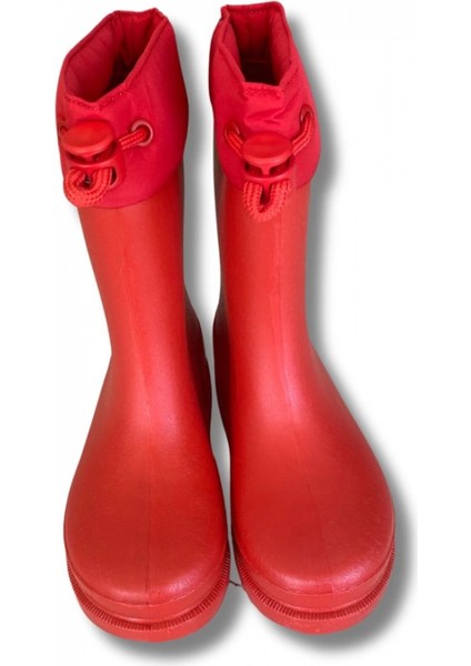 Konçlu Erkek Çocuk Yağmur Çizmesi 26-35 Kırmızı modelleri