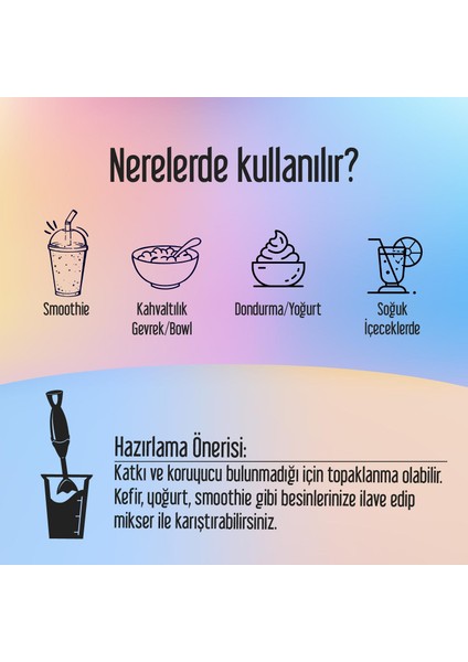 Beauty Blend 100 G, Dondurularak Kurutulmuş Meyve Tozu, Kolajen, Inülin, Yüksek Lif, Manganez