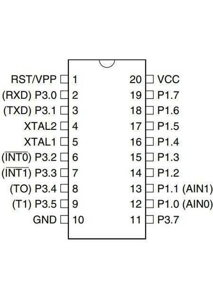 AT89C4051-24PU Dıp-20 24MHZ Mikrodenetleyici fiyatları