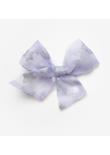 Lila Yıldız Desenli Organze Kız Çocuk Klips Toka fiyatları