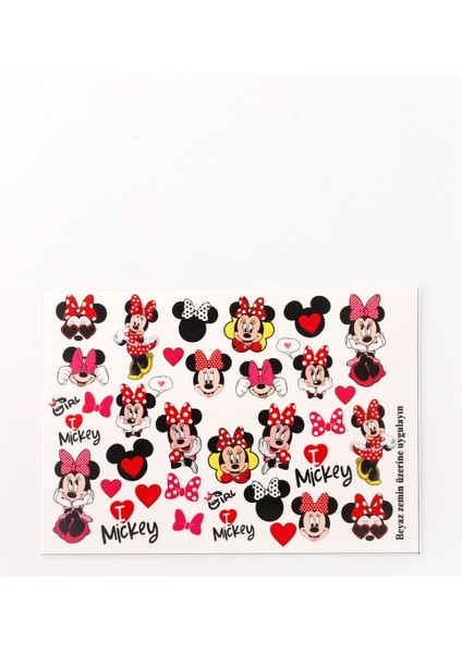 Kırmızı Minnie Mouse Kız Çocuk Tırnak Sticker fırsatları
