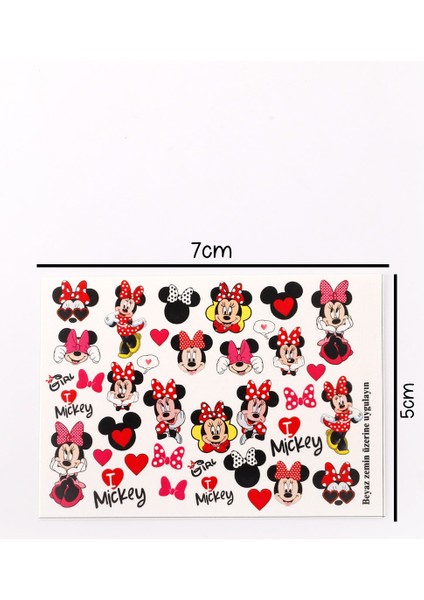Kırmızı Minnie Mouse Kız Çocuk Tırnak Sticker indirimleri