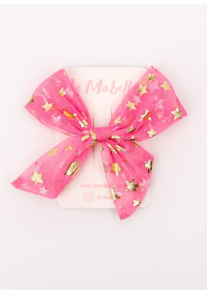 Pembe Yıldız Baskılı Tül Kız Çocuk Klips Toka fırsatları