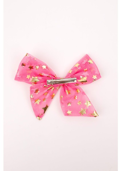 Pembe Yıldız Baskılı Tül Kız Çocuk Klips Toka indirimleri