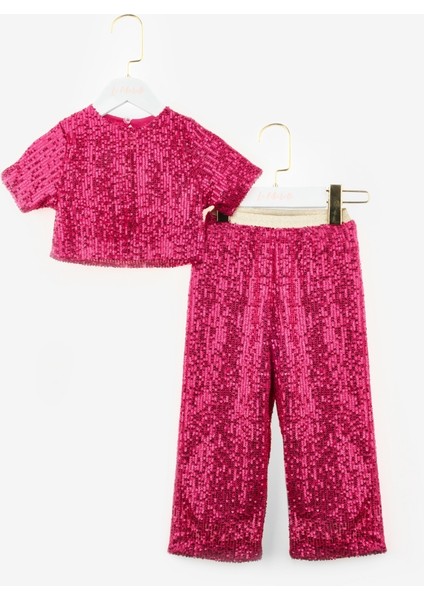 Fuşya Pullu Kız Çocuk Alt Üst Takım - Effie