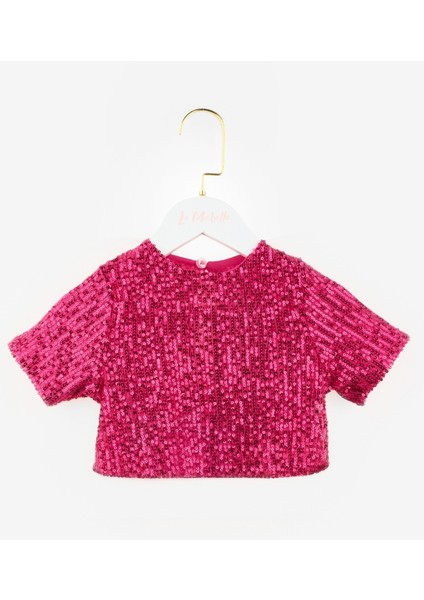 Fuşya Pullu Kız Çocuk Alt Üst Takım - Effie