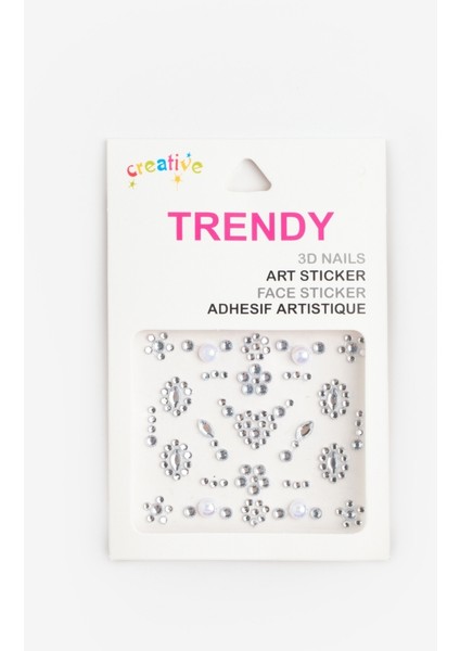 Gümüş Kalp ve Çiçek Temalı Yüz ve Tırnak Sticker modelleri