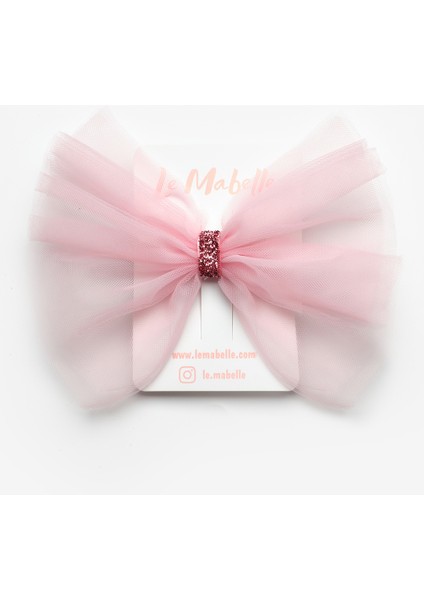 Pembe Simli Bağlamalı Kız Çocuk Tül Klips Toka modelleri