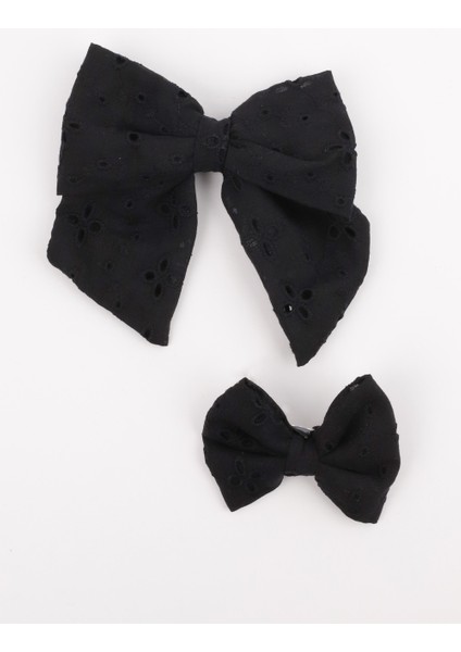 Siyah Fisto Fiyonk Anne Kız Toka Set fırsatları